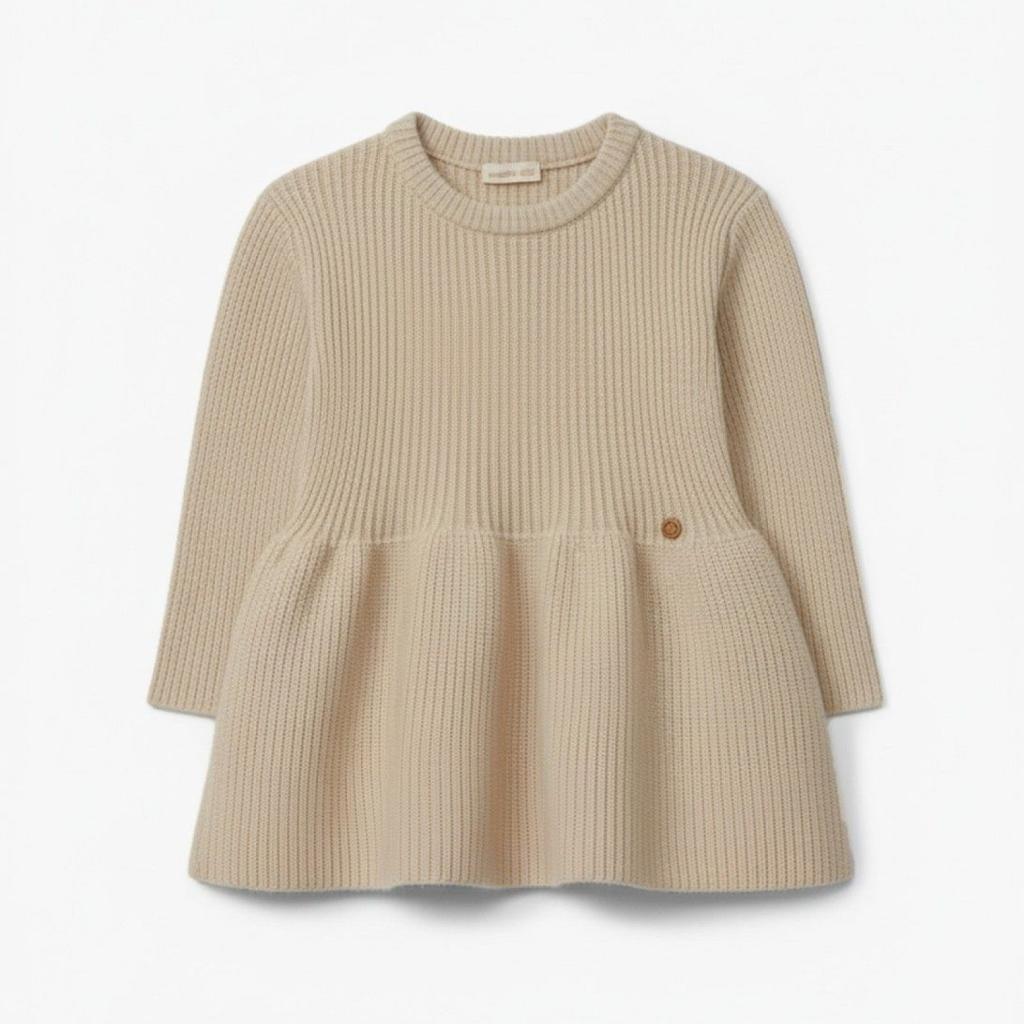 Merino vilnos suknelė | COSY - smėlio